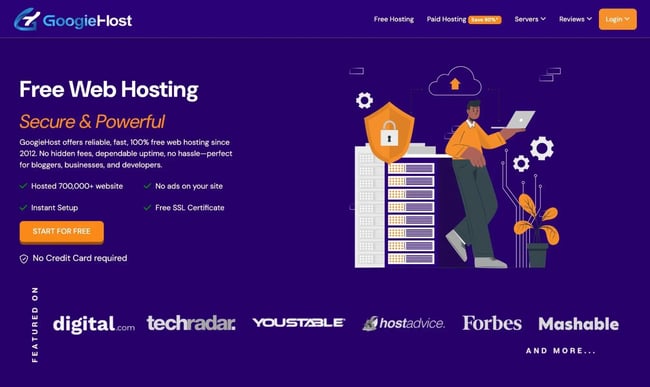 free web hosting page from googiehost